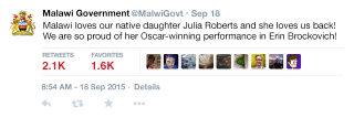 Illustration for article titled Bold Move: Malawi Just Called Julia Roberts Their National Treasure